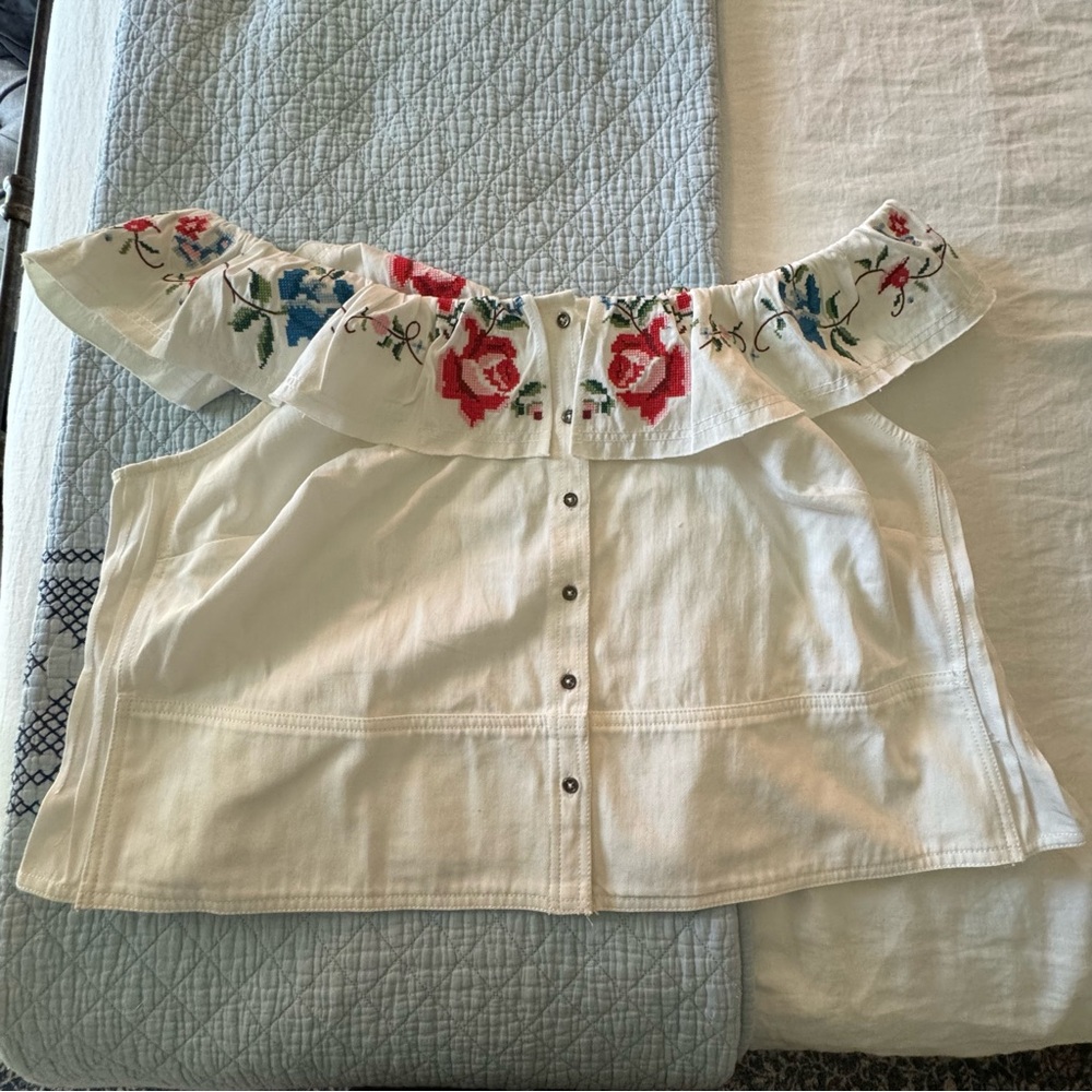 Anthropologie Pilcro off the shoulder top